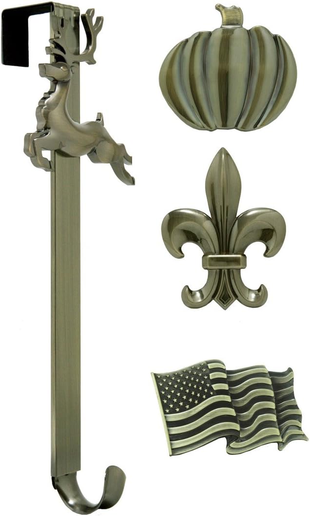 Haute Decor Adjustable Wreath Hanger with Interchangeable Icons