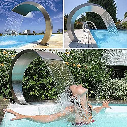 Stainless Steel Pool Fountain with Waterfall Design
