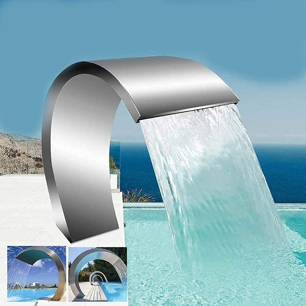 Stainless Steel Pool Fountain with Waterfall Design
