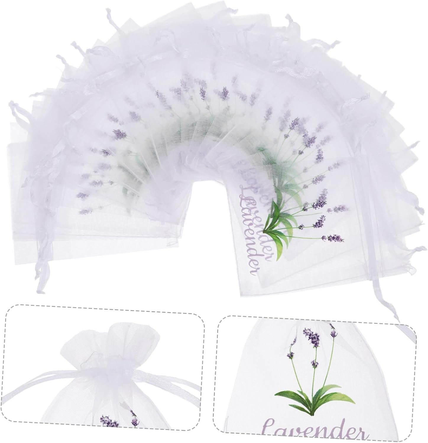 MAGICLULU 20pcs Lavender Sachet Bags Empty Fragrance Pouches for Herbs Spices and DIY Crafts