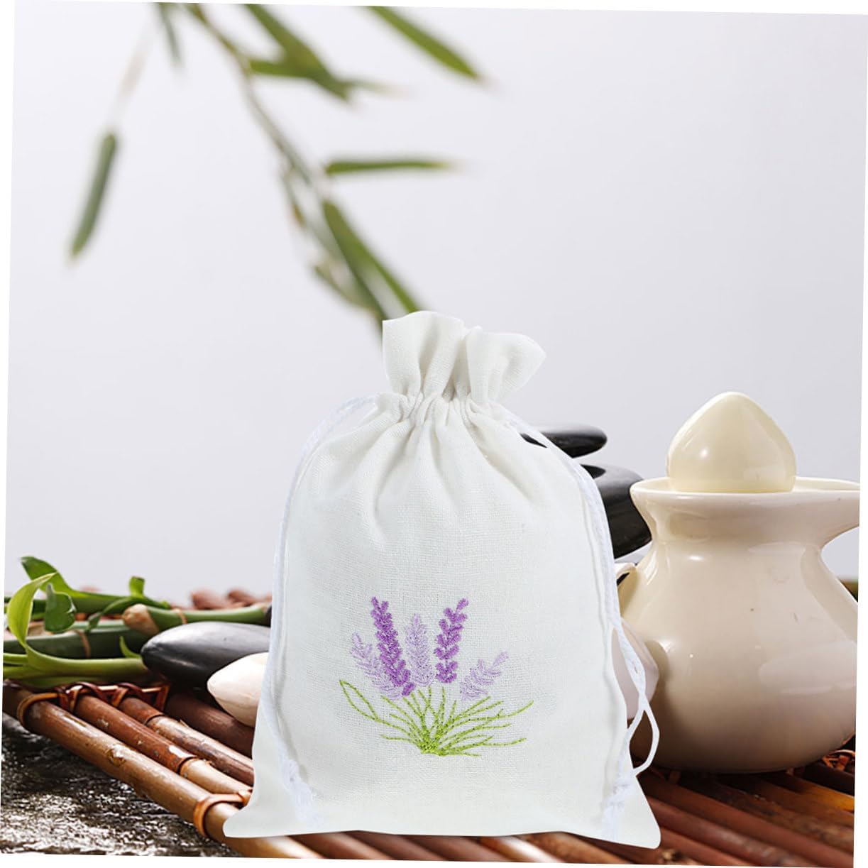 HEALLILY 5pcs Decorative Drawstring Lavender Scented Pouches