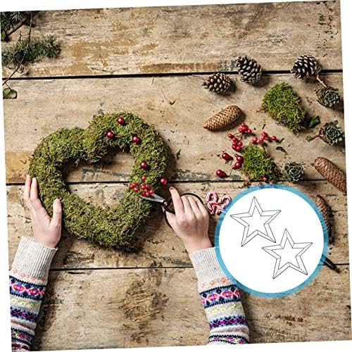 2pcs Star Shape Wreath Frame Rings for Wall Decor and Festival Decor