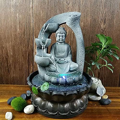 SURPRIZON 118in Buddha Tabletop Waterfall Fountain for Fengshui Meditation and Relaxing Indoor Decoration