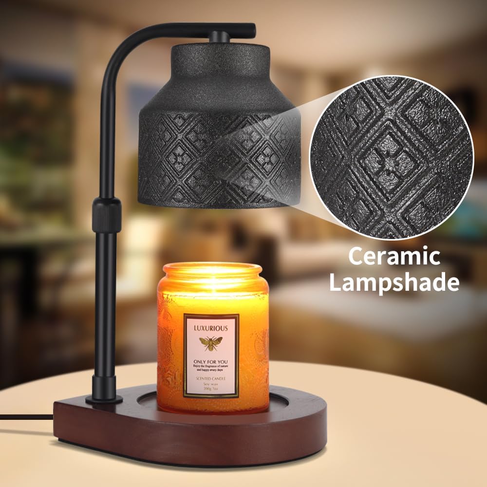 Dimmable Candle Warmer Lamp with Timer and Adjustable Height