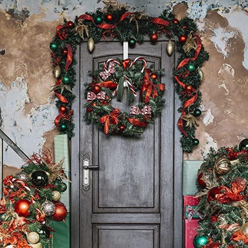 Adjustable Wreath Hanger for Door 20lbs Capacity White and Nickel