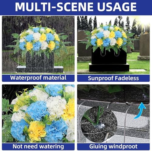 Artificial Cemetery Flowers Decorative Set with Stand and Bouquet