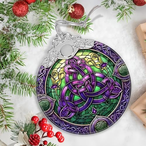 Celtic Knot Stained Glass Christmas Ornament
