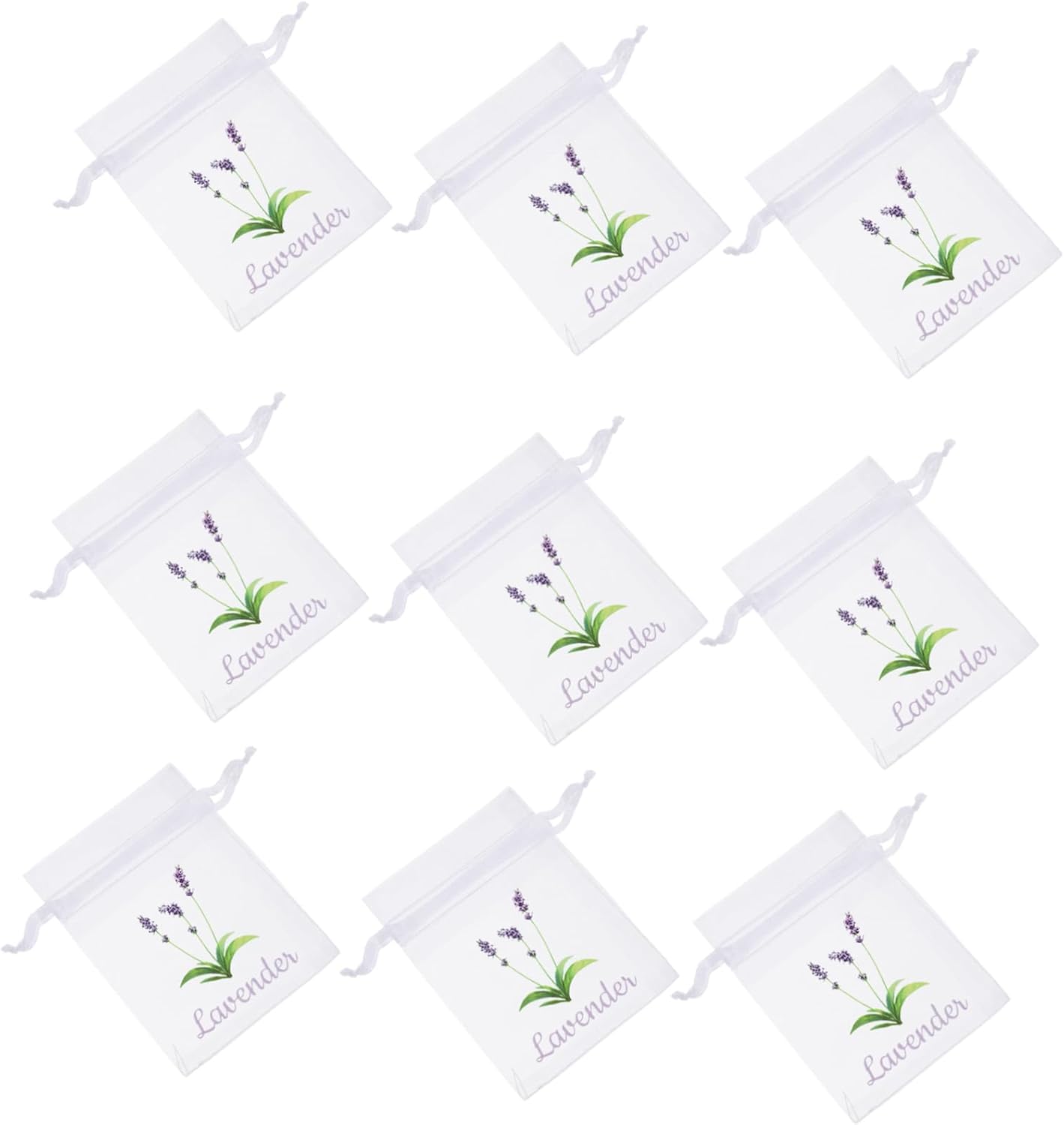 Garneck 20pcs Lavender Sachet Bags Empty Drawstring Mesh Pouches for Herbs and Dried Flowers Refillable Storage