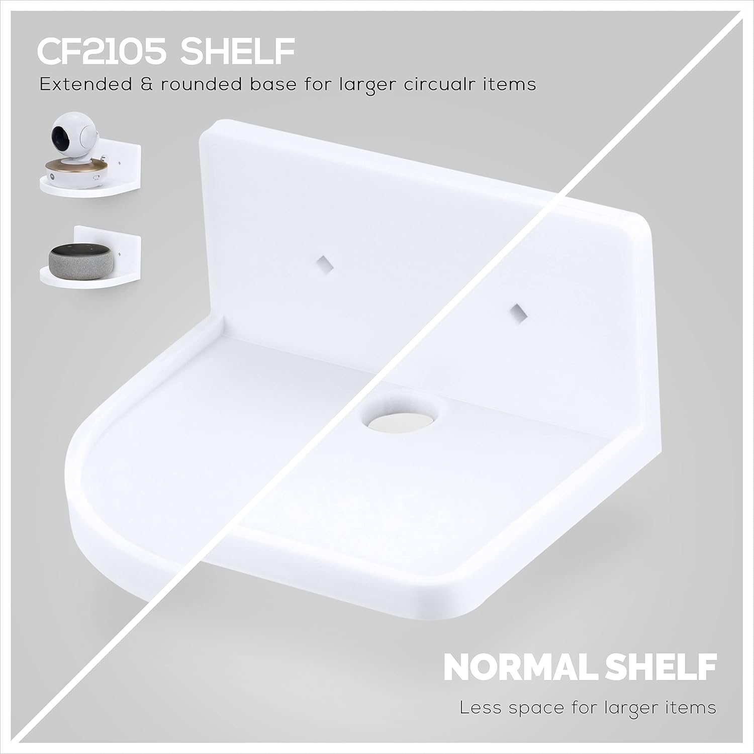 BRAINWAVZ 5 Inch Floating Shelf Universal Mount Holder