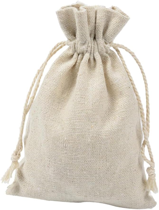 4pcs Cotton Tea Storage Sachets with Drawstring Design