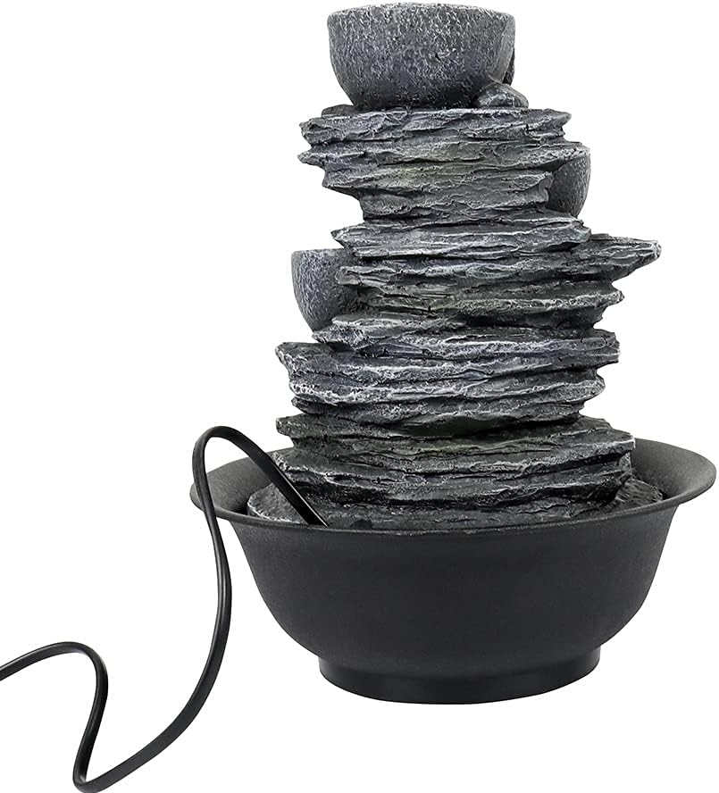 Naturefalls Indoor Tabletop Water Fountain 106 Inch 4 Tier with LED Light