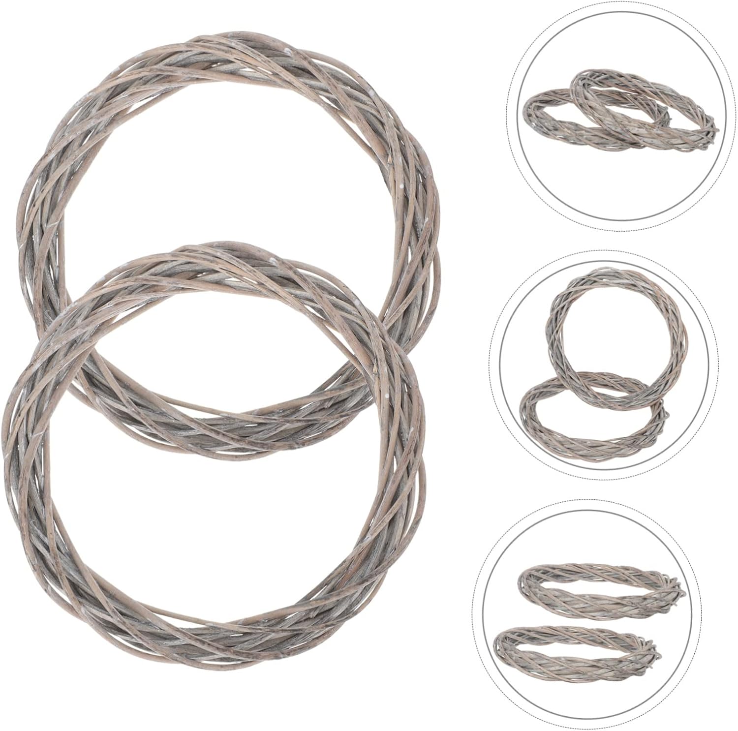 2pcs Rattan Garland DIY Wreath Door Hanger Christmas Decor Prop