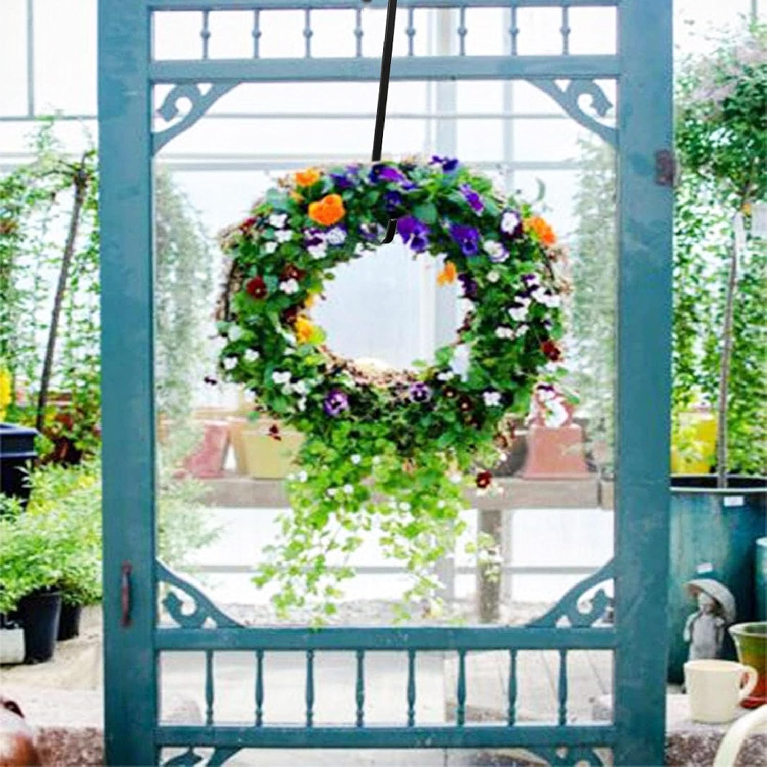 Front Door Garland Hanger 38cm White Wreath Holder for Christmas Decor