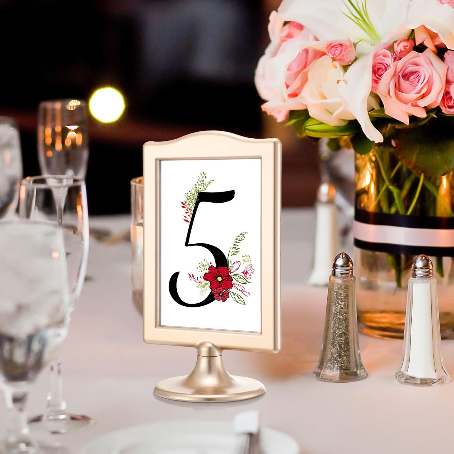 Soaoo 24 Pcs Double Sided Gold Picture Frames for Tabletop Display