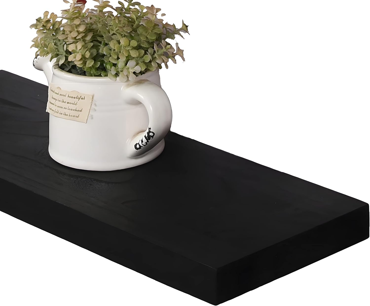 Wood Floating Shelves Set of 6 Black 24 Inch