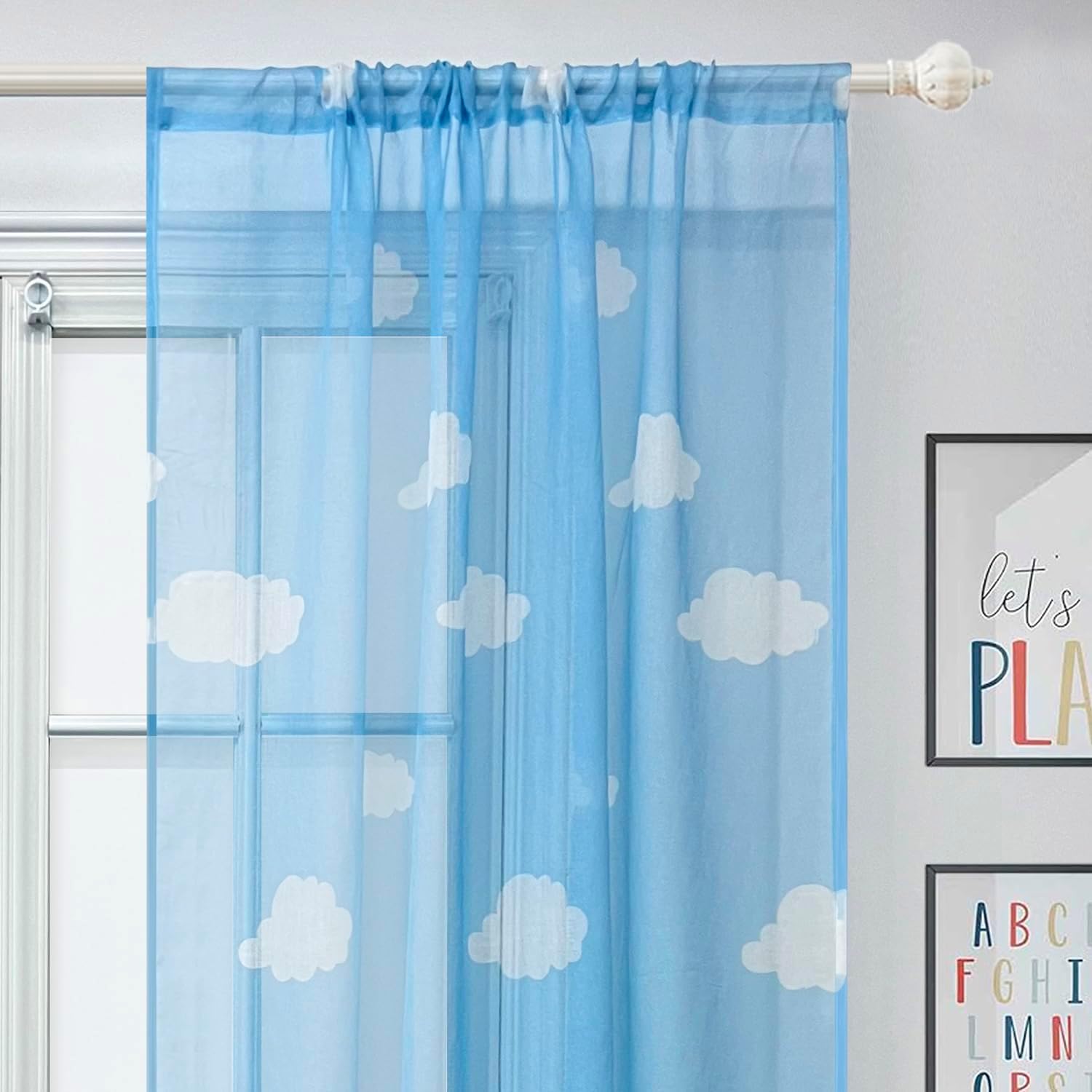 WINYY Sheer Curtain Panel for Kids Room