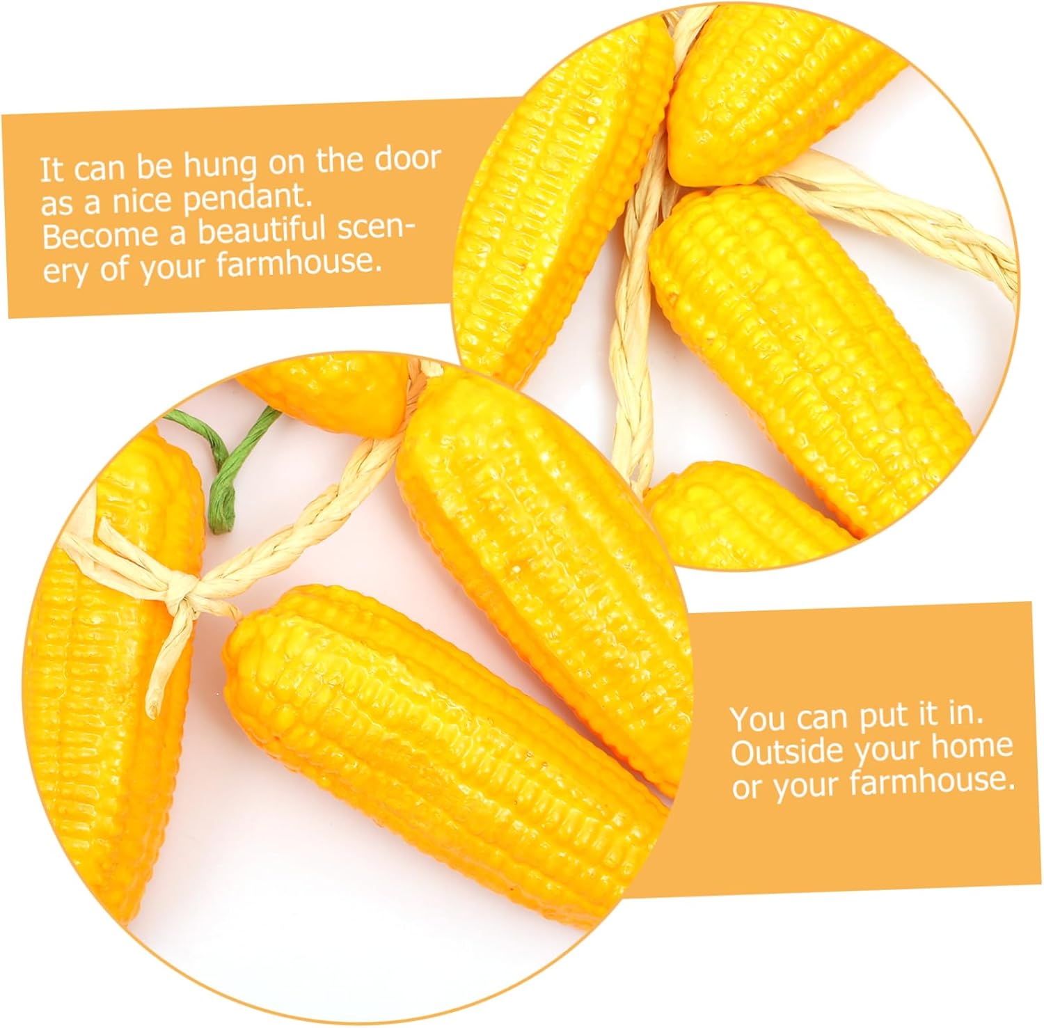 5 Strings Artificial Vegetable Decor Faux Corn for Farmhouse