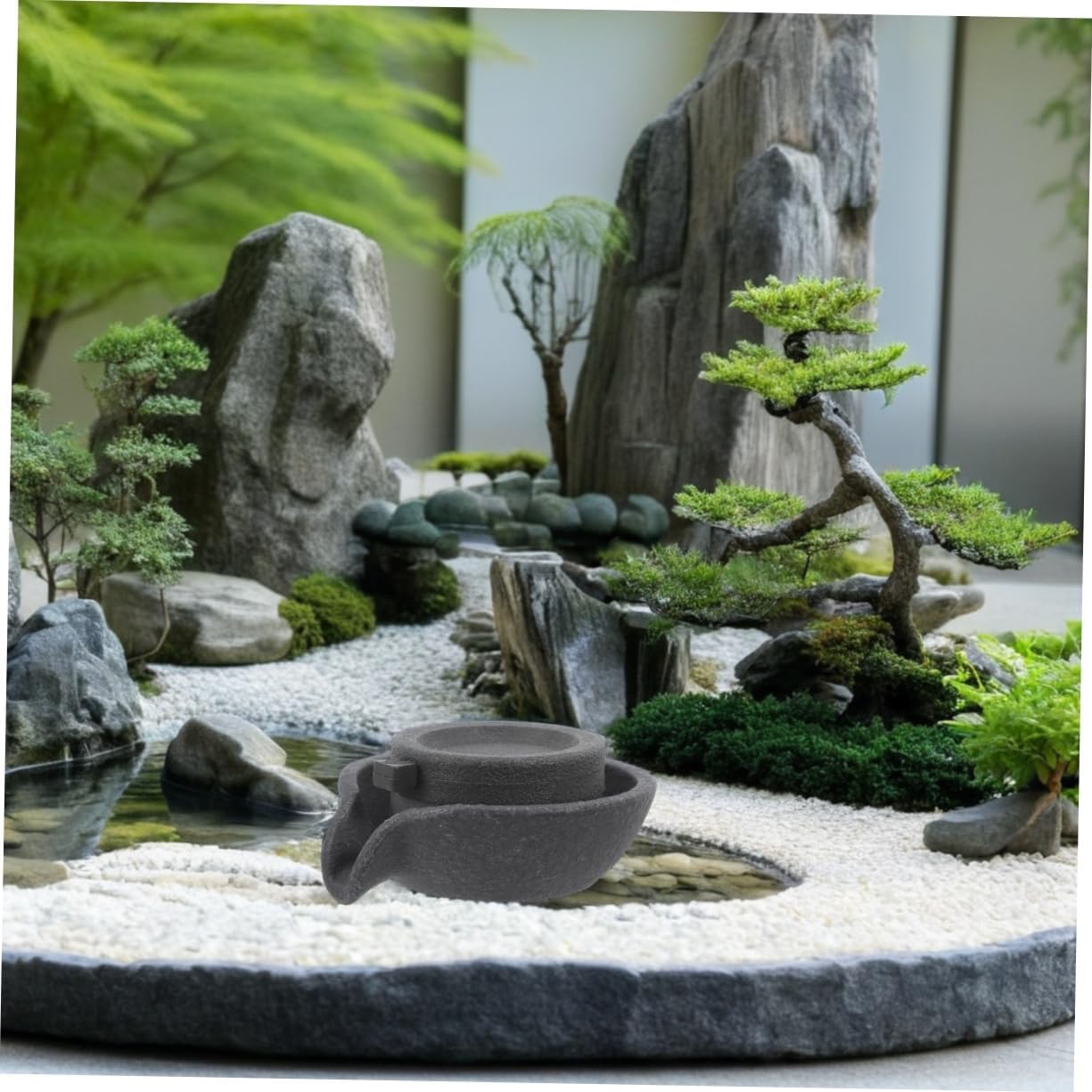 PRETYZOOM Modern Indoor Tabletop Water Fountain Decor