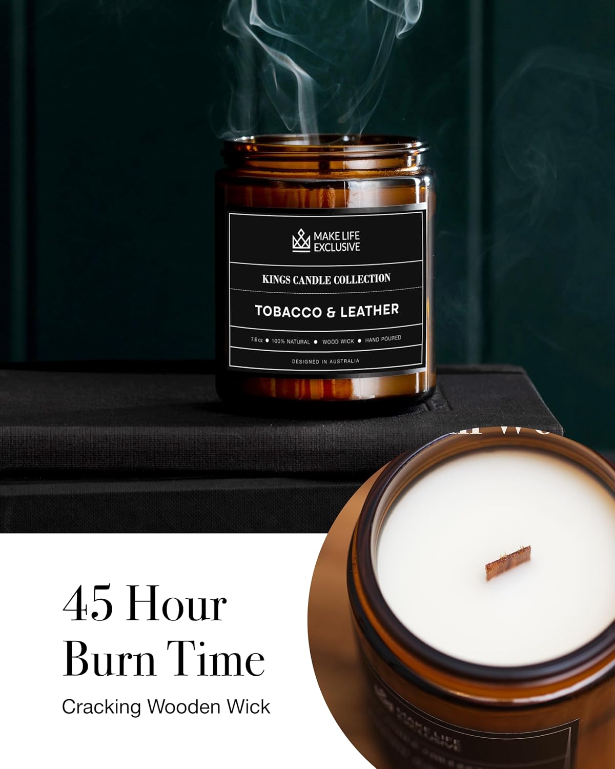 Tobacco Leather Scented Jar Candle for Men
