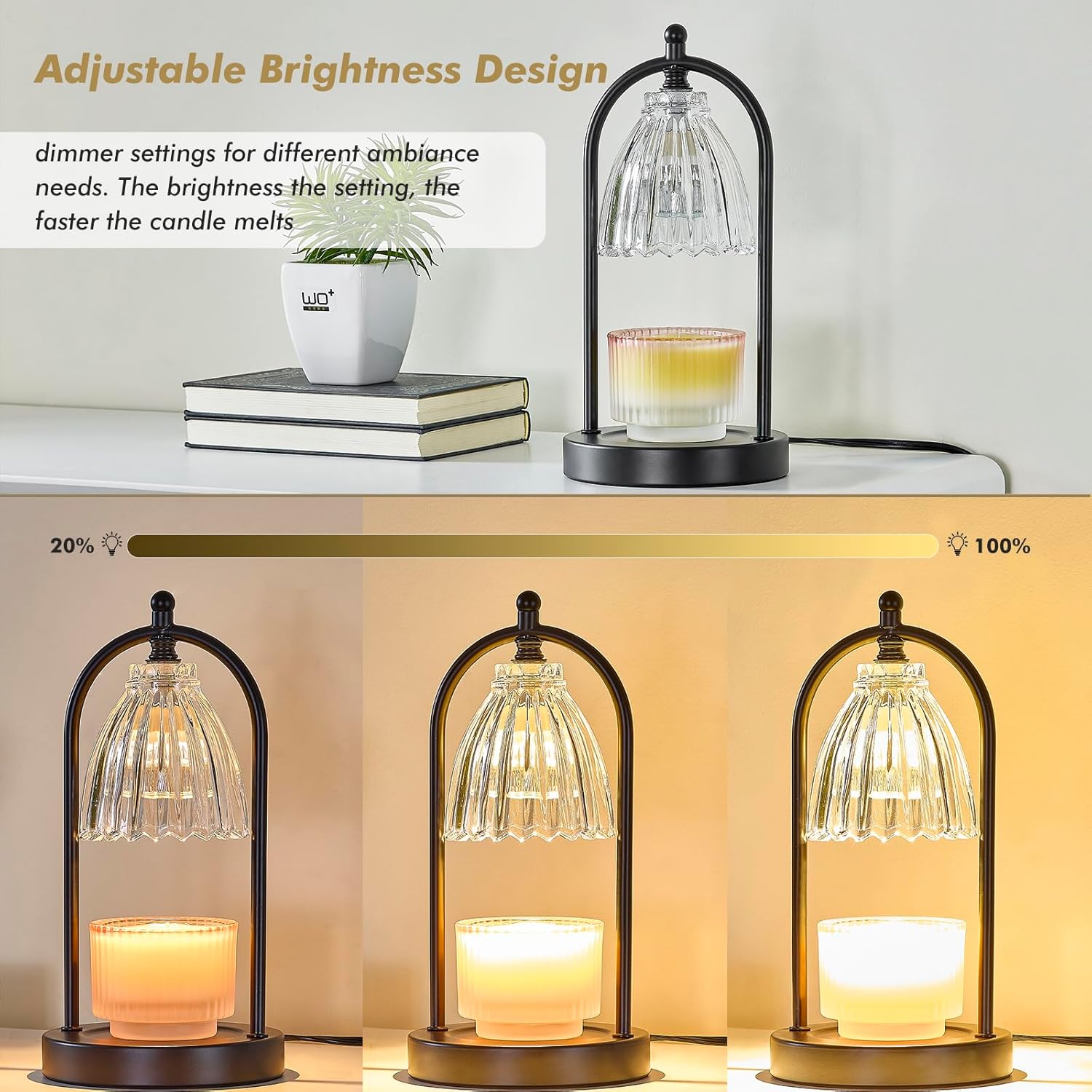 GyroVu Candle Warmer Lamp with Timer and 3-Level Dimming