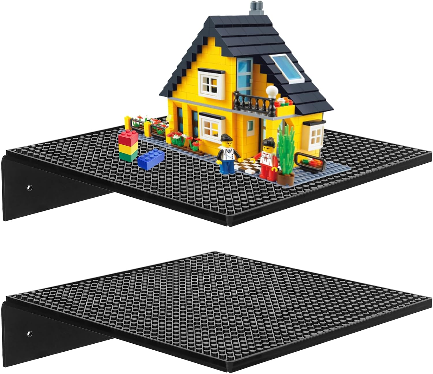 2 Pack Floating Shelves for Lego and Toy Blocks Display