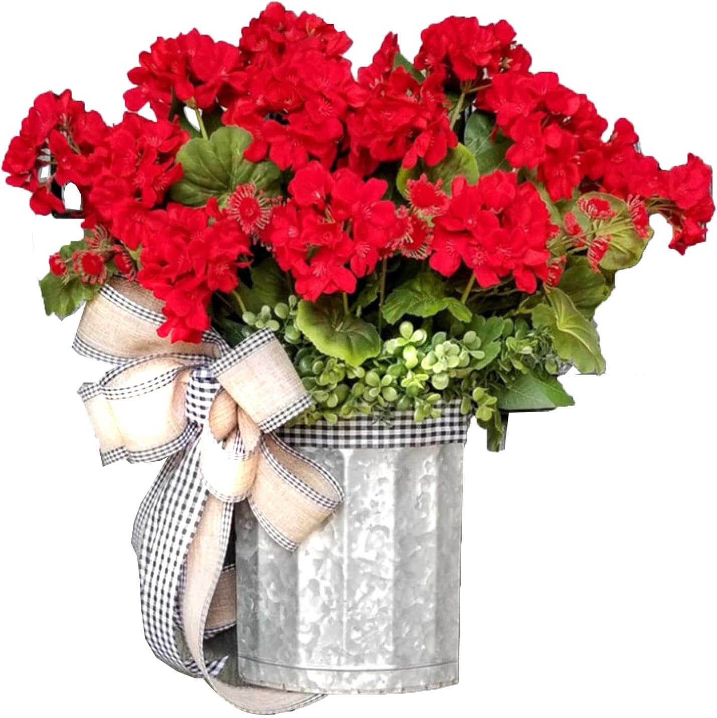 Artificial Hanging Flowers with Basket Wreath