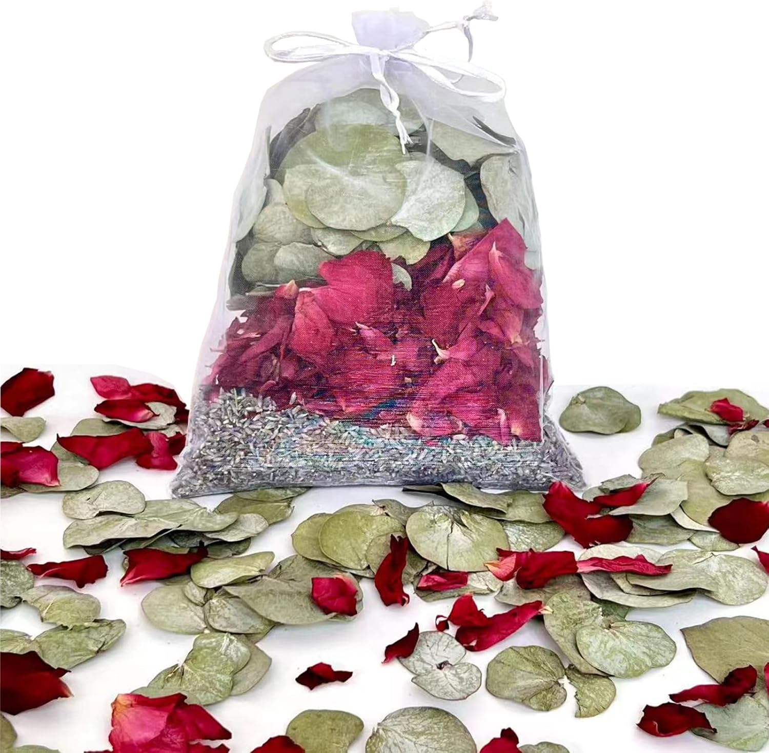 Eucalyptus Lavender Roses Bath Sachets 65g Natural Dried Herbs for Relaxation