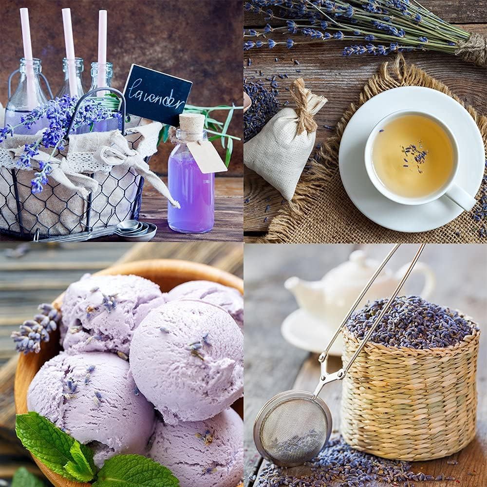 4 Cups Lavender Flower Buds in Small Glass Bottle