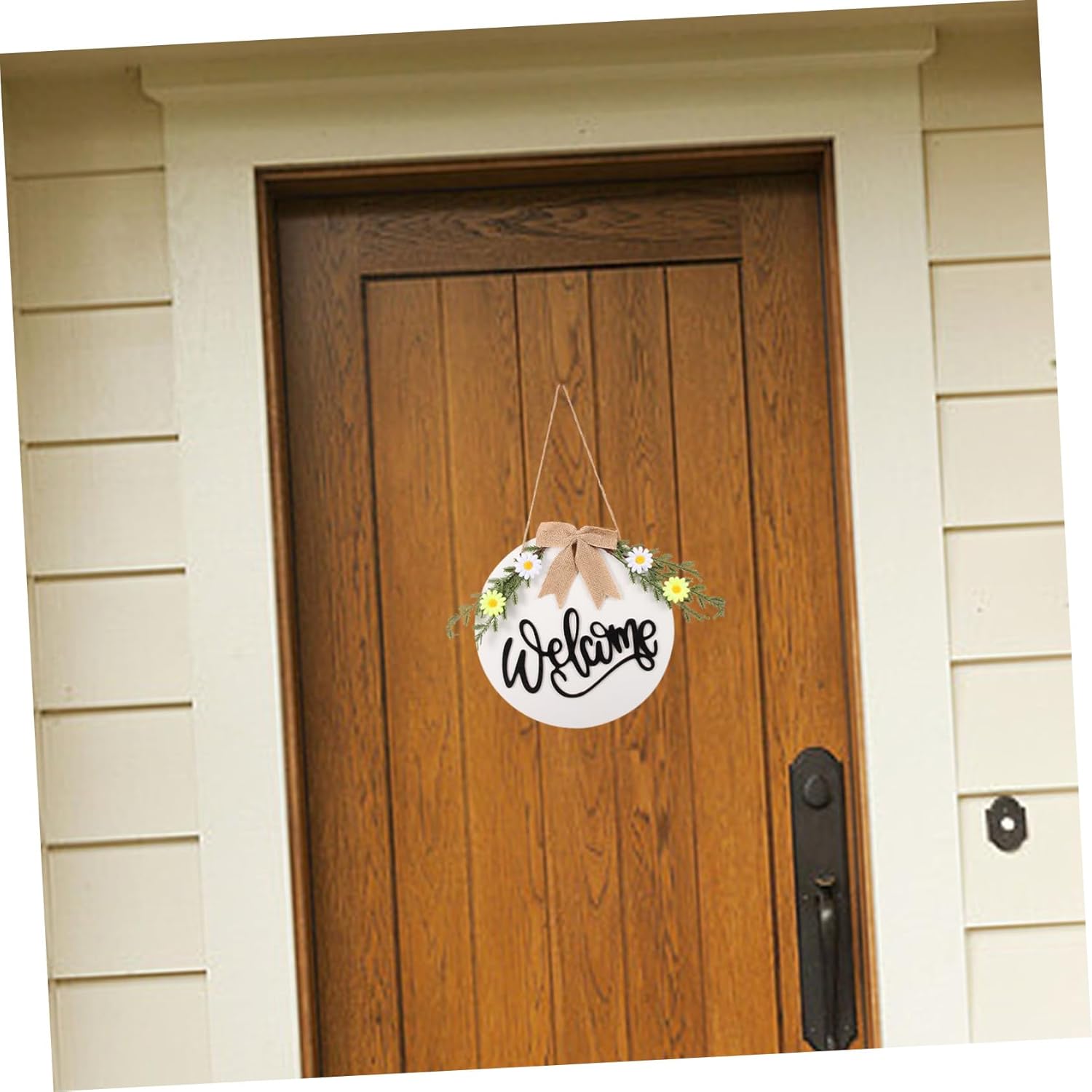 STOBAZA Round Sunflower Door Wreath Hanger Decor