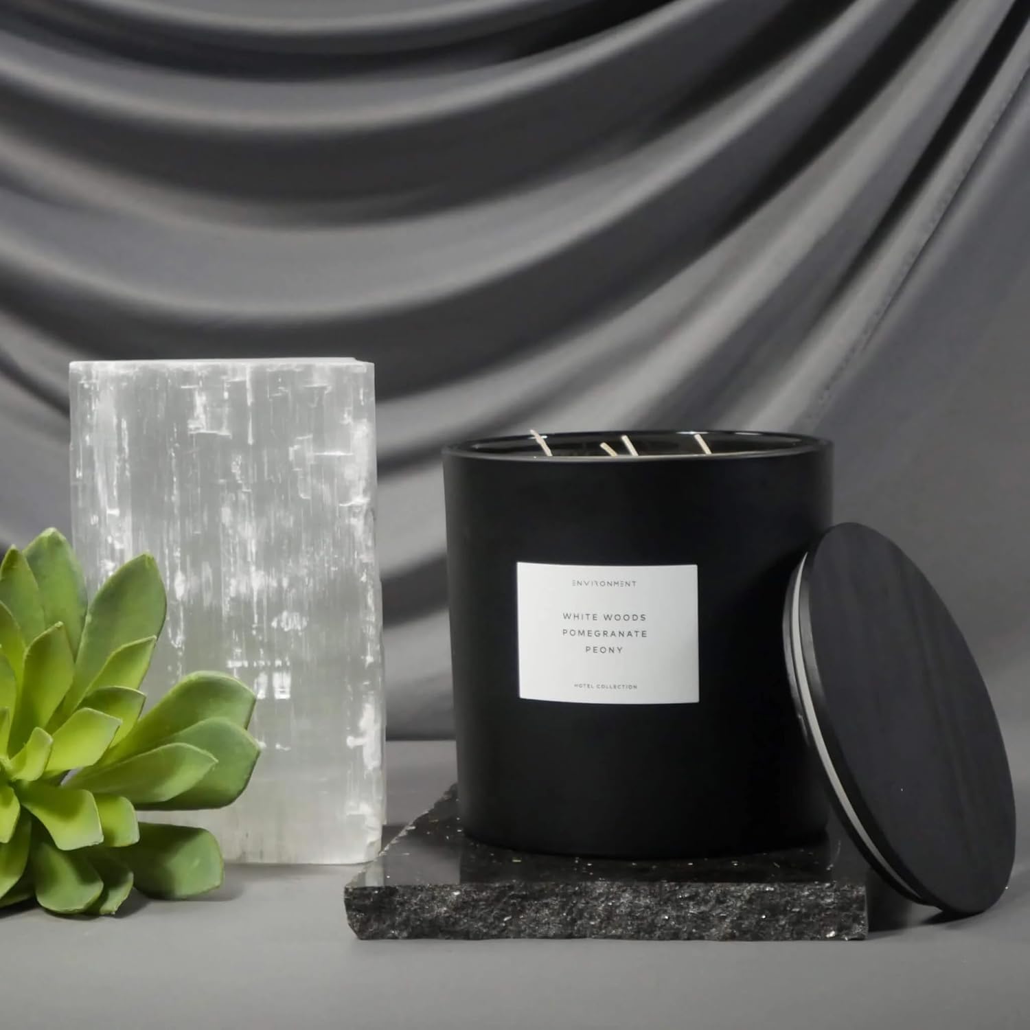 Stone Candles Environment Inspired by LHomme Candle 55oz Luxury Coconut Apricot