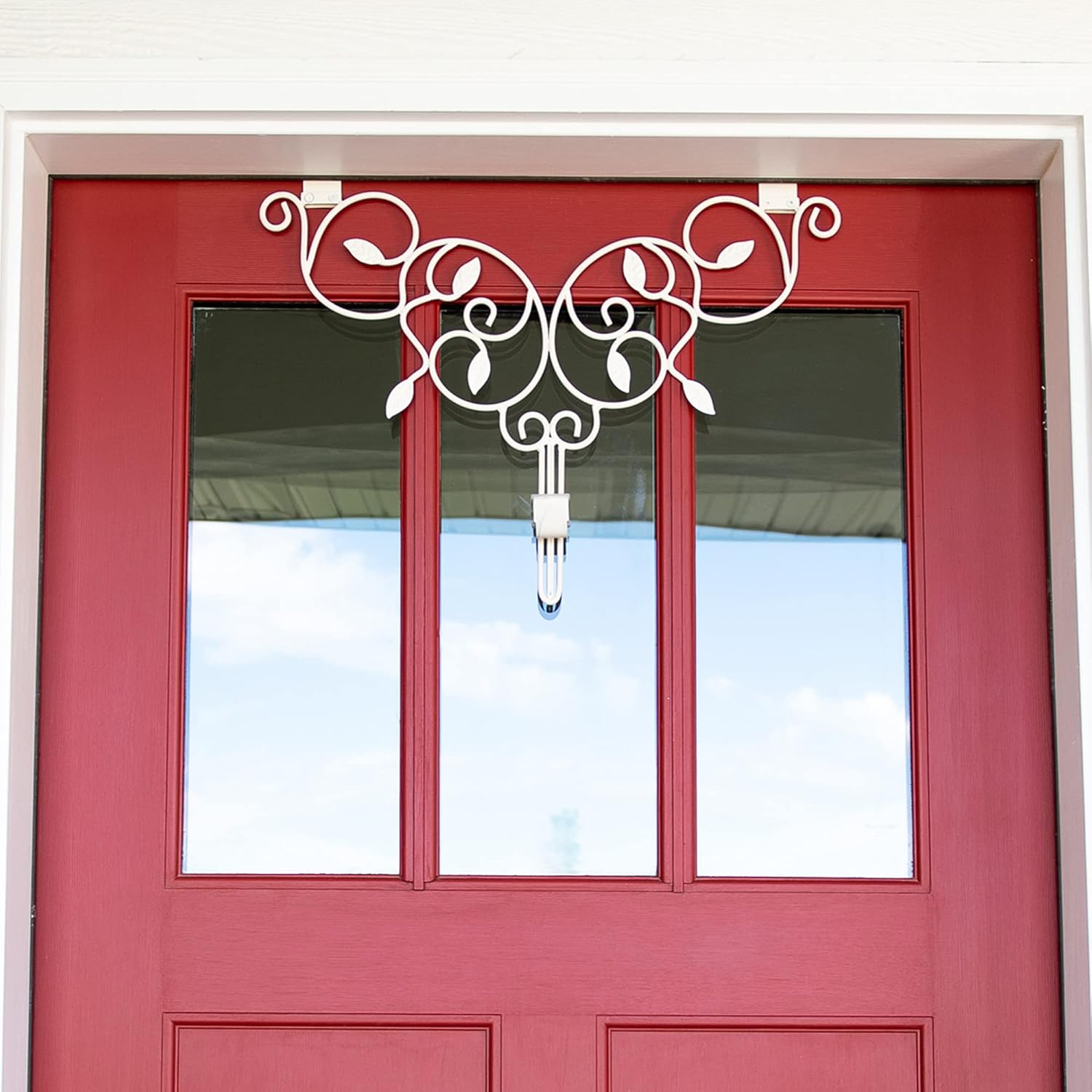 Adjustable Front Door Wreath Hanger - White