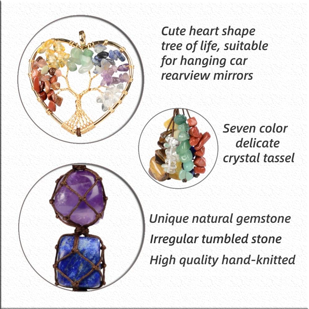 Cute Handmade Crystal Chakra Hanging Ornament for Home and Car Decor