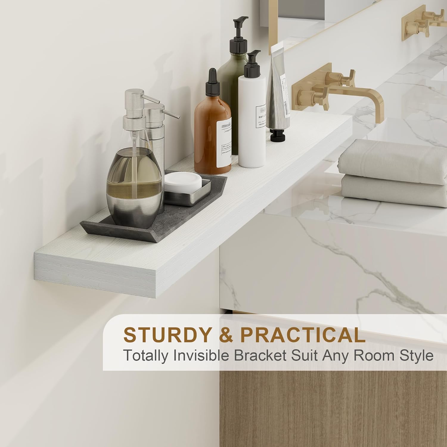 Fun Memories 24 Inch Floating Shelves Set of 2 White