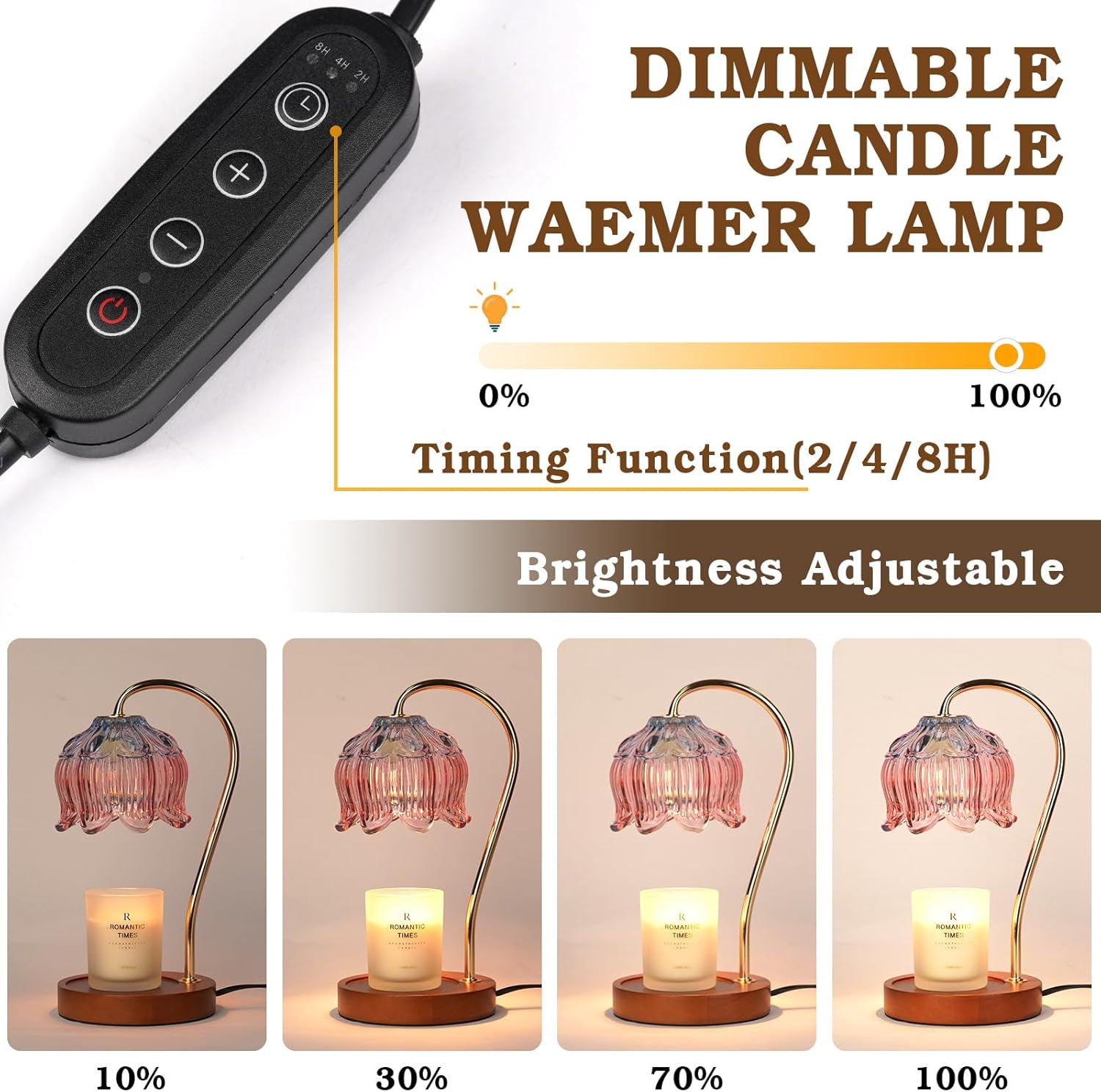 Funistree Dimmable Candle Lamp with Timer and 2 Bulbs