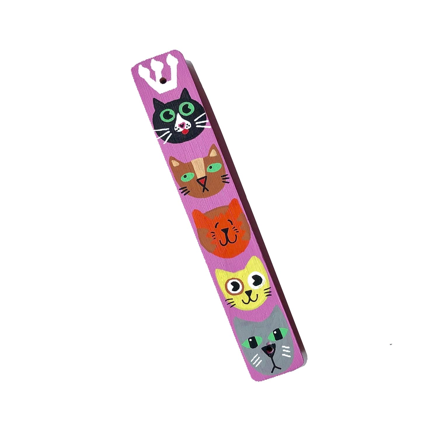 Cat Mezuzah Kids Room Door Blessing Pink No Scroll