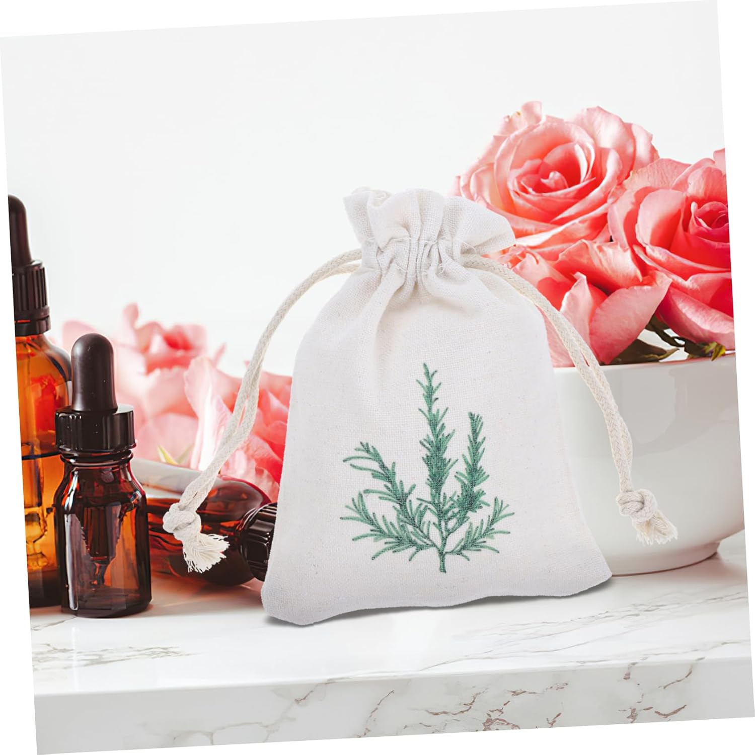 ABOOFAN 10pcs Lavender Sachets Drawstring Burlap Pouches for Home Freshener