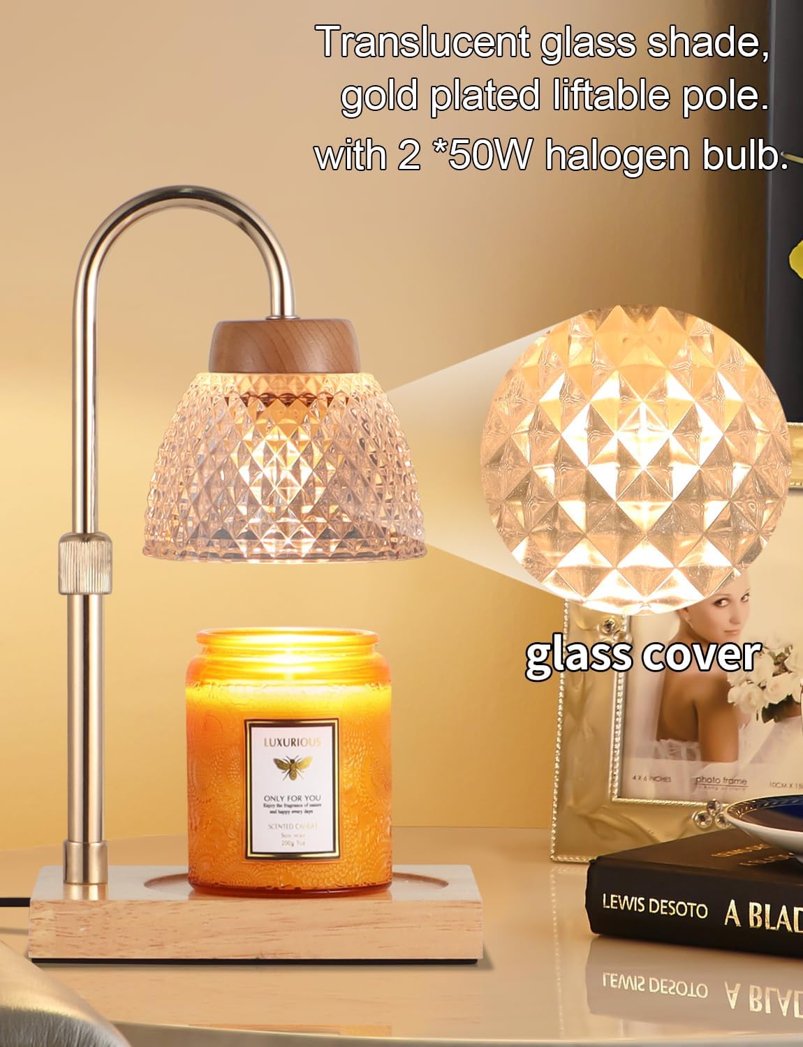 Dimmable Candle Warmer Lamp with Timer and 2 Bulbs