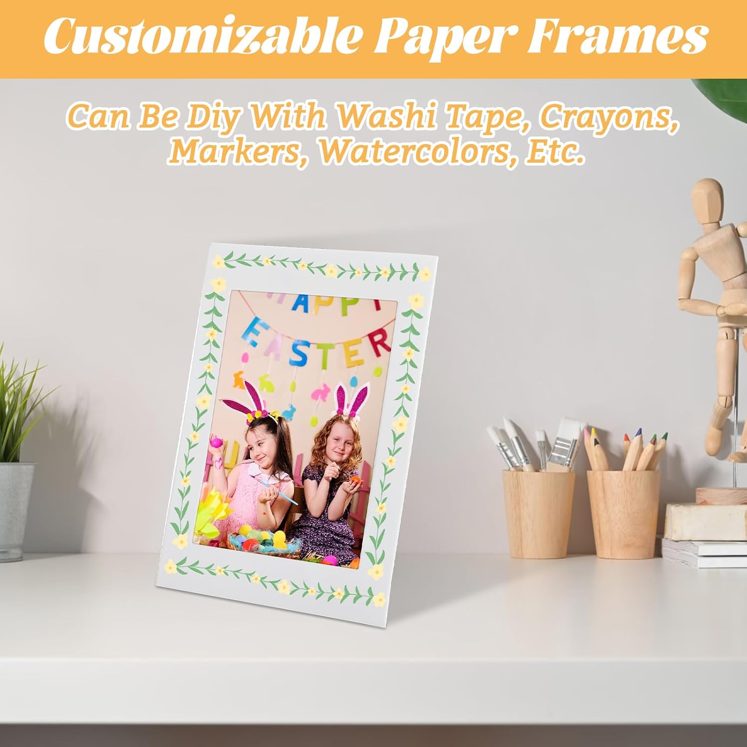 100Pcs Paper Picture Frames with Easel Stand for DIY and Events