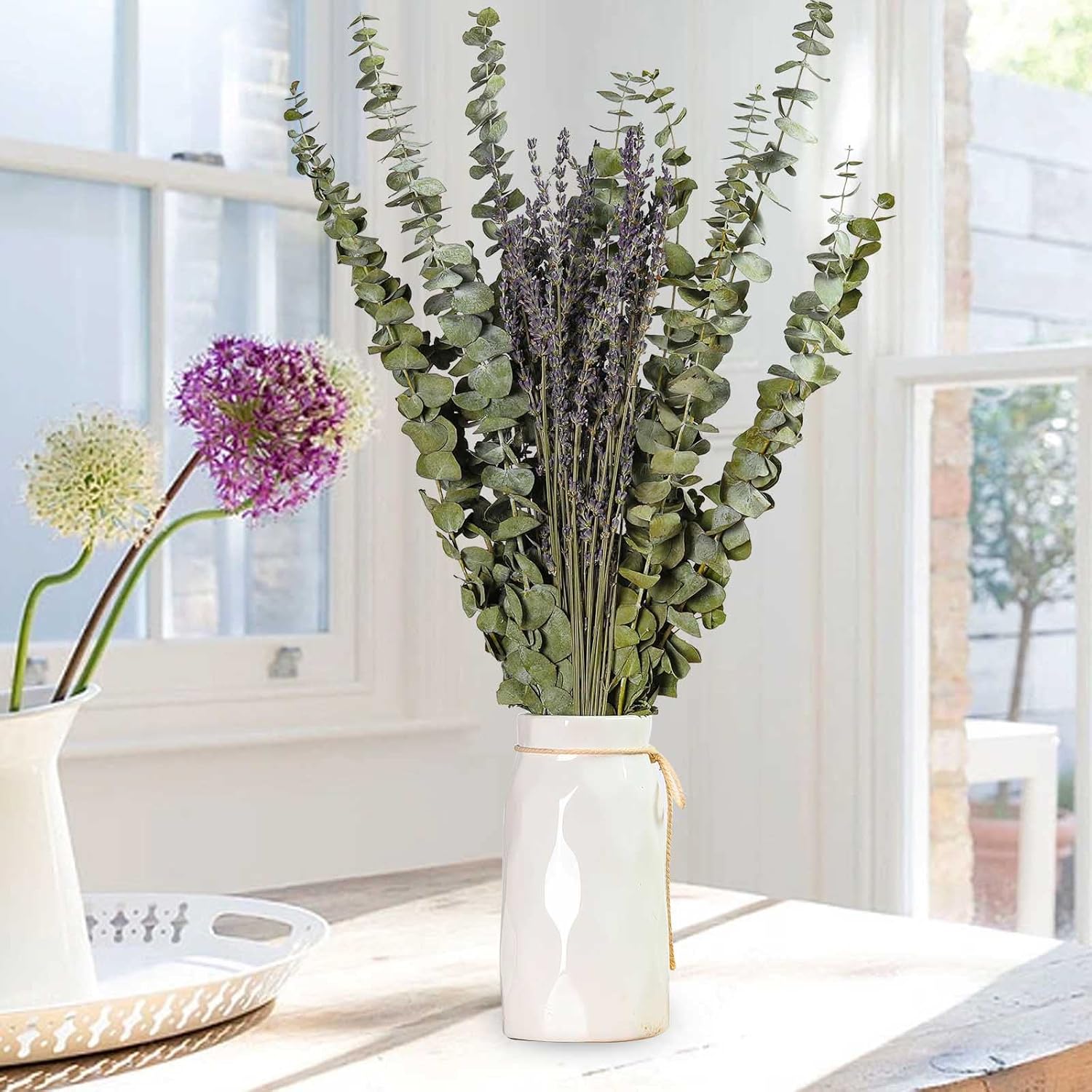 115 PCS Dried Eucalyptus Lavender Bundle for Spa Bathroom Decor