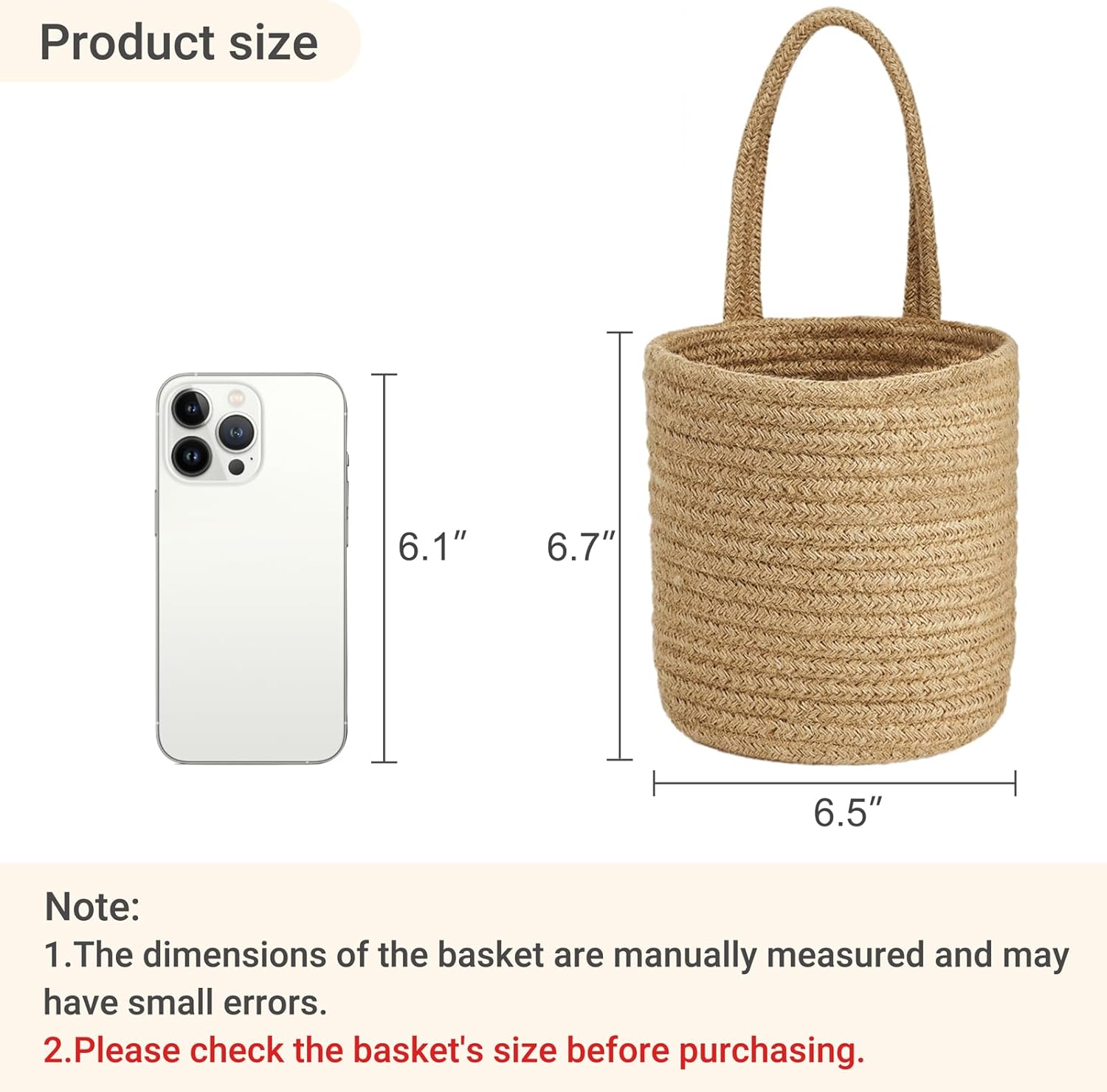 Dahey 2 Pack Wall Hanging Rope Baskets with Artificial Eucalyptus