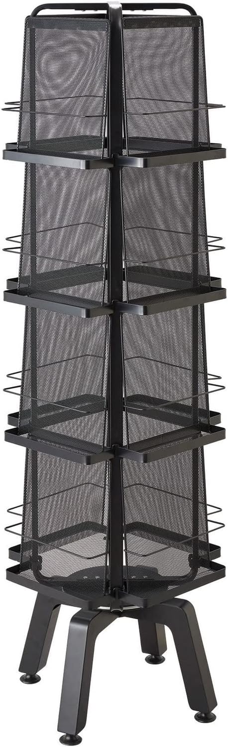 Safco Onyx Rotating Mesh Magazine Holder Black