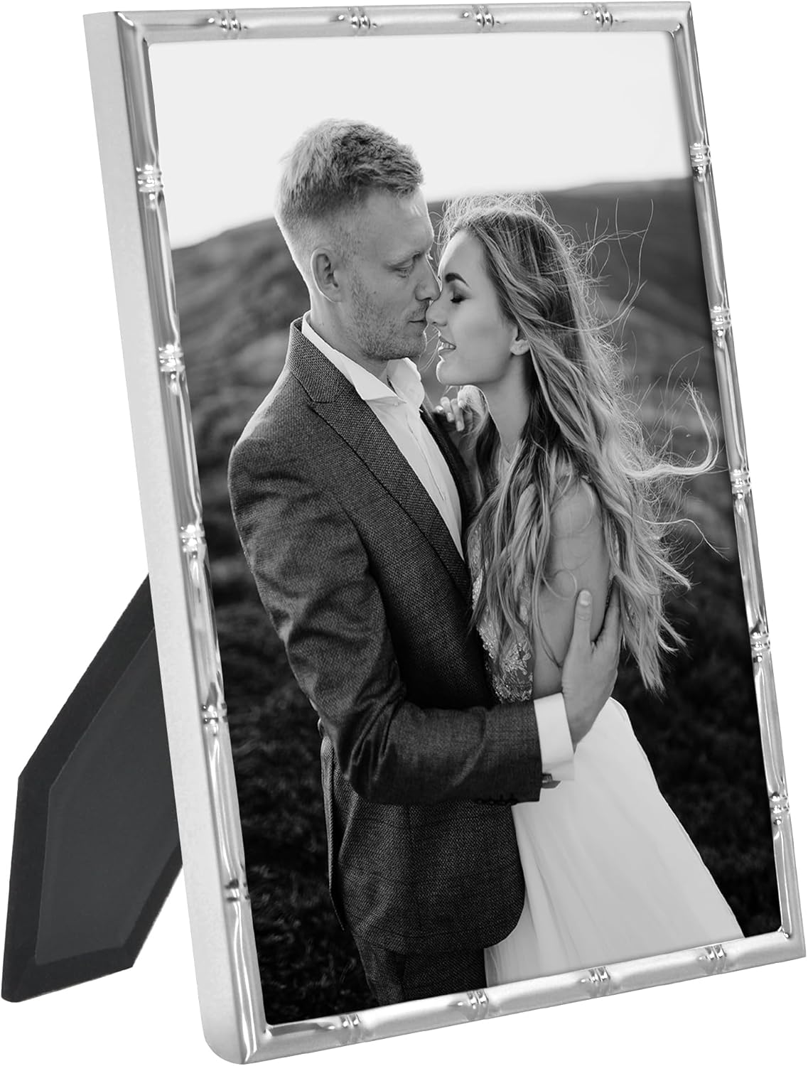 Americanflat 5x7 Bamboo-Style Picture Frame - Silver