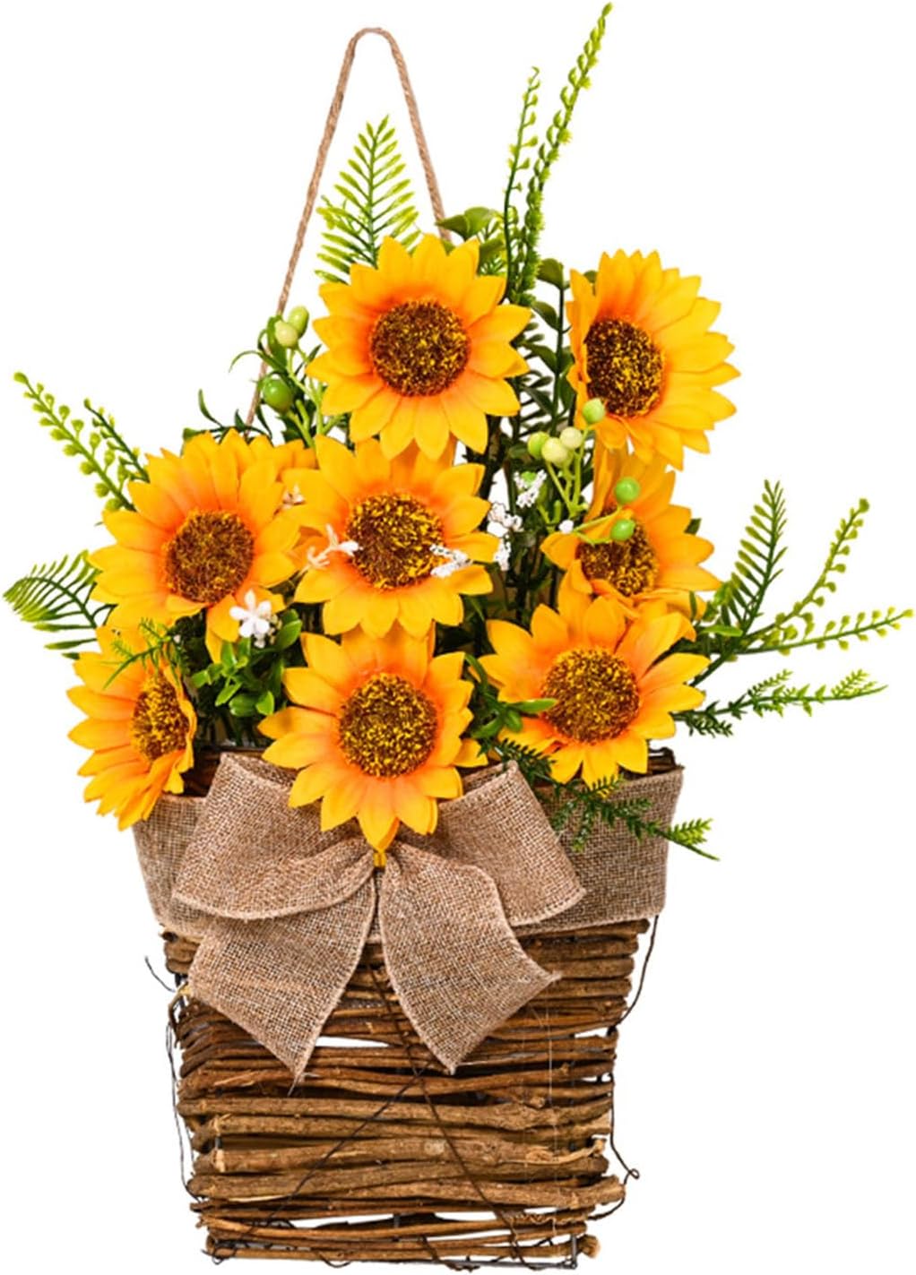 Artificial Sunflower Door Wreath 1732 Inch Yellow Hanging Decor