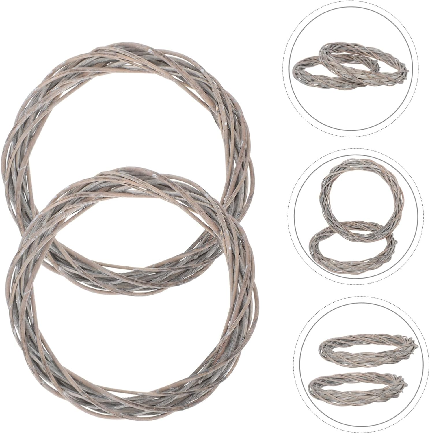 2pcs Woven Rattan Christmas Wreaths for Wall and Door Decor