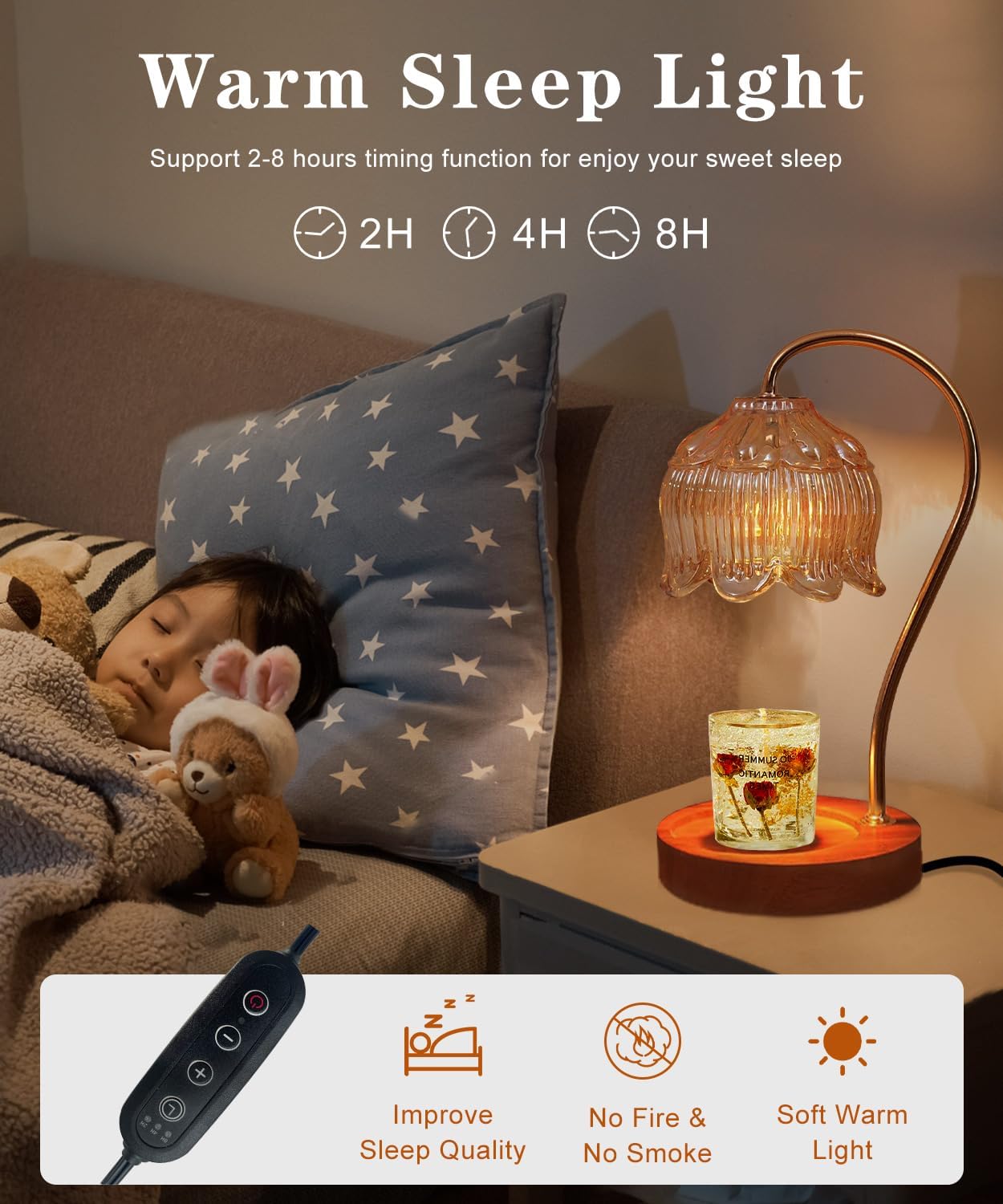 AIKAMI Candle Warmer Lamp with Timer and 2 Bulbs