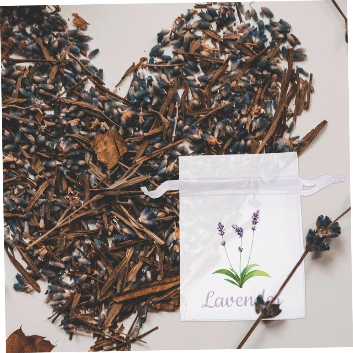 VOSAREA Lavender Dried Sachet Bags 50pcs Drawstring Pouches for Home Fragrance