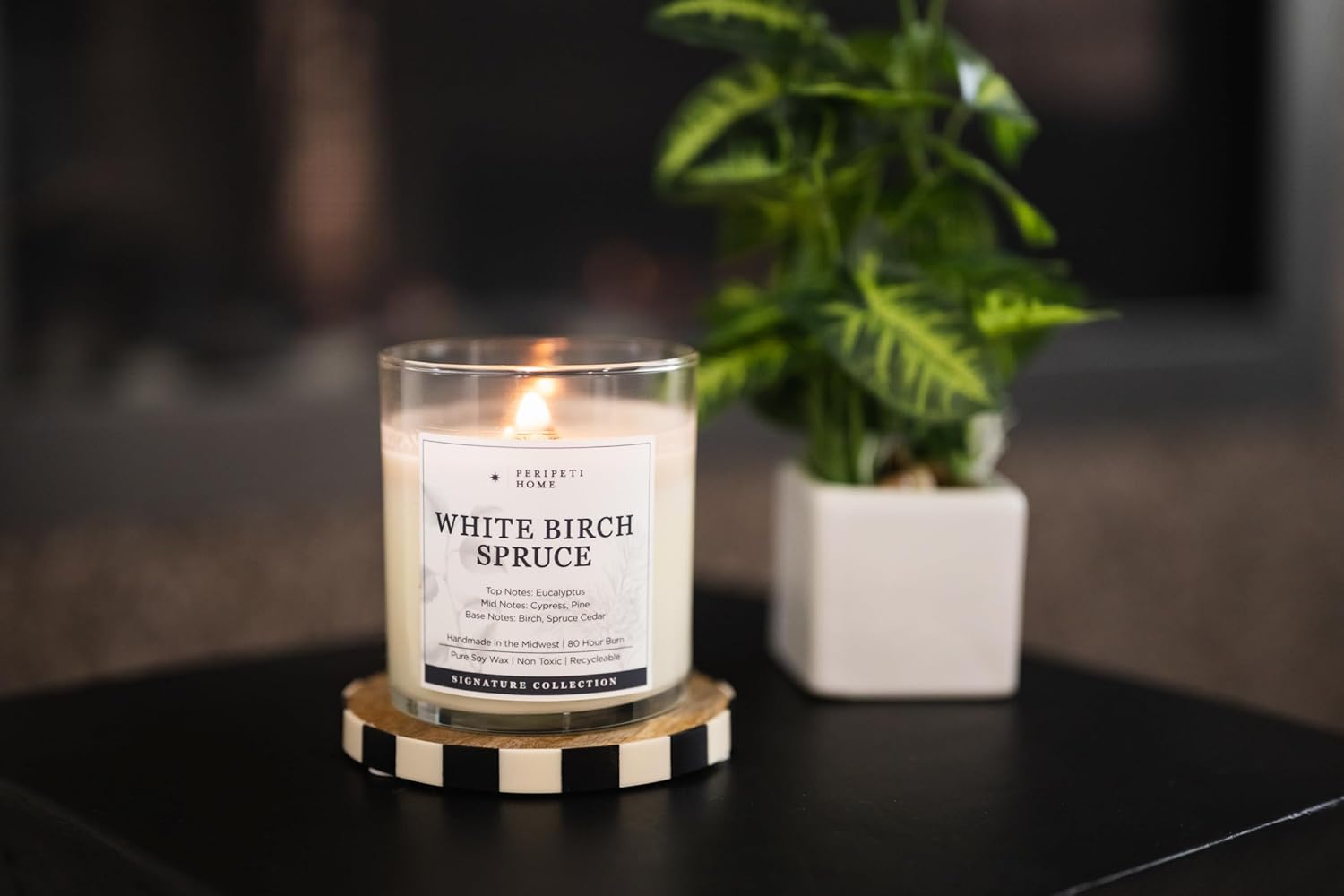 PERIPETI Home White Birch Spruce Scented Candle