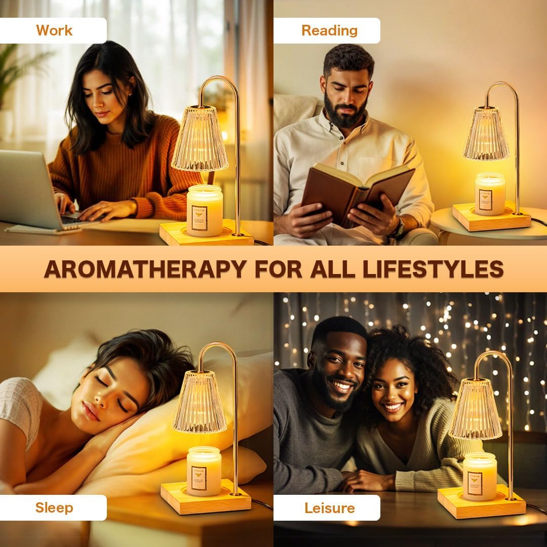 Blissy Smiles White Candle Warmer Lamp with Timer and Dimmer