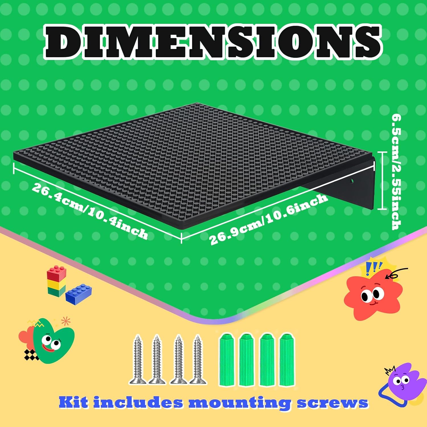 2 Pack Floating Shelves for Lego and Toy Blocks Display