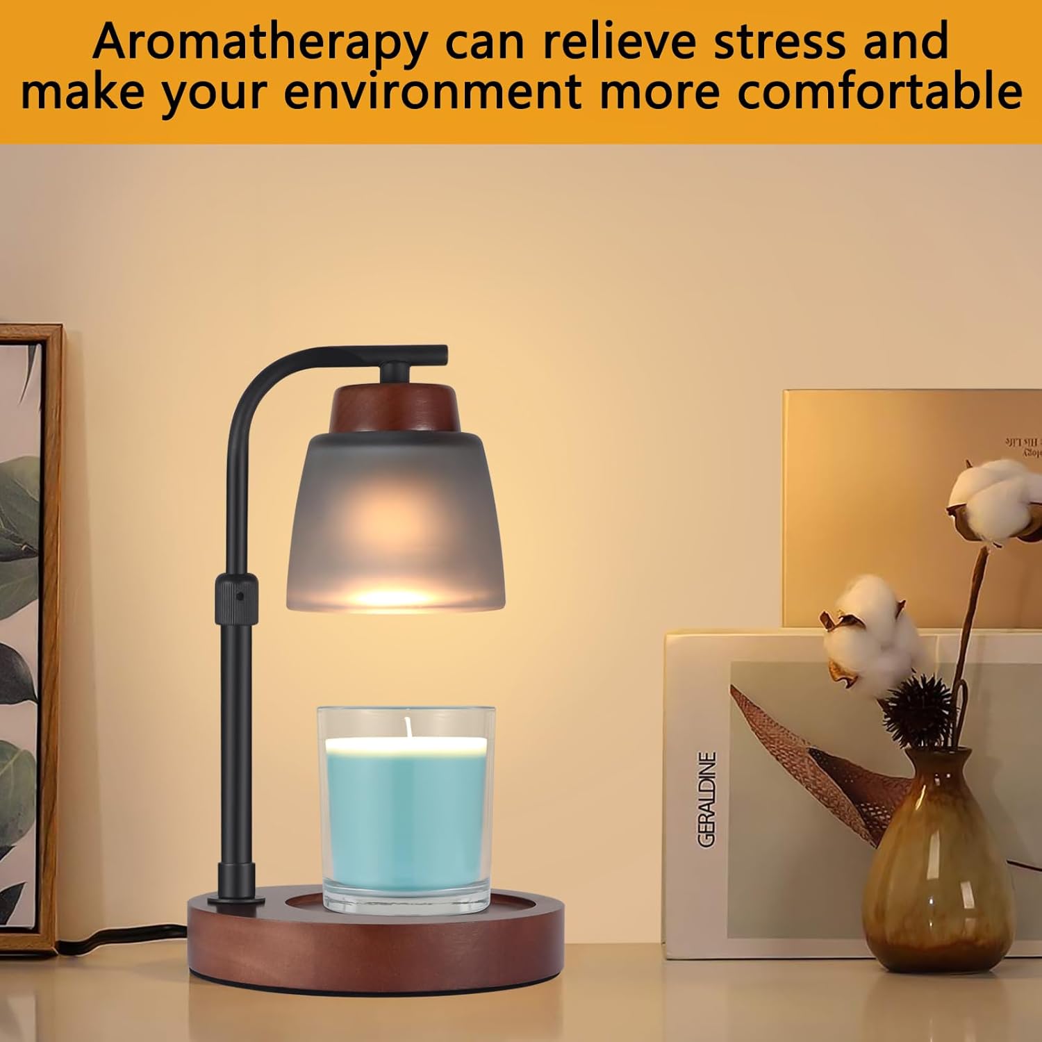 Dimmable Candle Lamp Warmer with Adjustable Height for Jar Candles